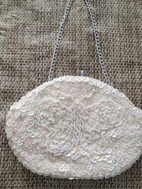 Vintage Mister Ernest Beaded Ivory Handbag